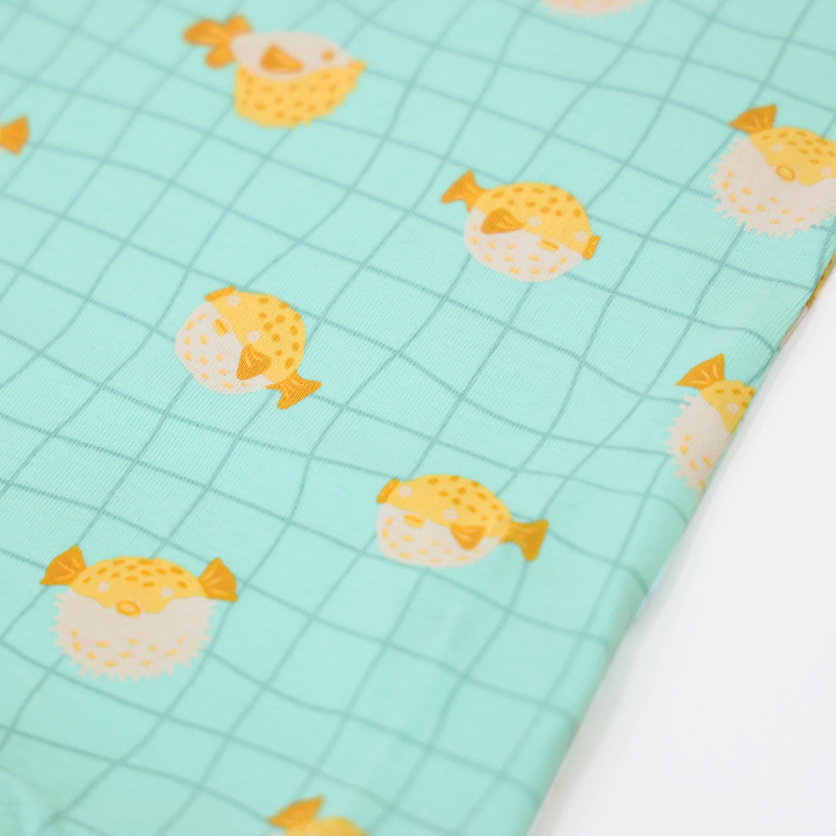 Baby Organic Sleeveless Romper in Puffer Fish Print by Le Petit Society — image 6