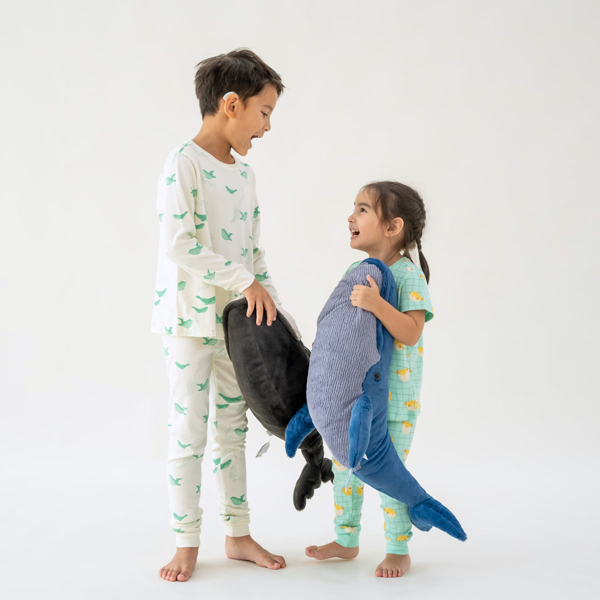 Kids Short Sleeves Organic Pyjamas Set in Puffer Fish Print by Le Petit Society — image 8
