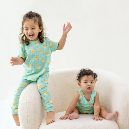 Baby Organic Sleeveless Romper in Puffer Fish Print by Le Petit Society — image 4