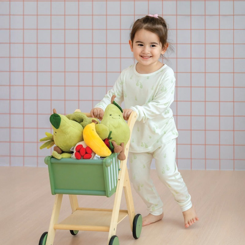 Kids Bamboo Pyjamas Set in Pear Print by Le Petit Society — image 6