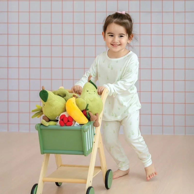 Kids Bamboo Pyjamas Set in Pear Print by Le Petit Society — image 7