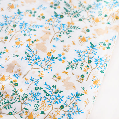 Rabbit Series - Boys Jersey Shirt in Beige Woodlands Print by Le Petit Society — image 7