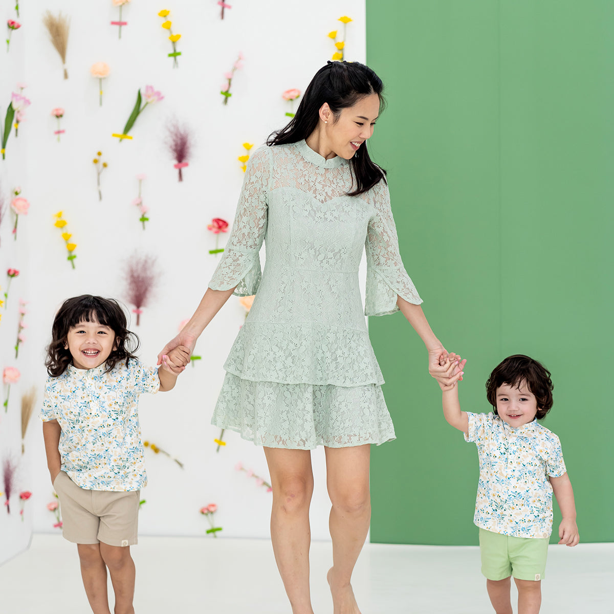 Rabbit Series - Boys Jersey Shirt in Beige Woodlands Print by Le Petit Society — image 4