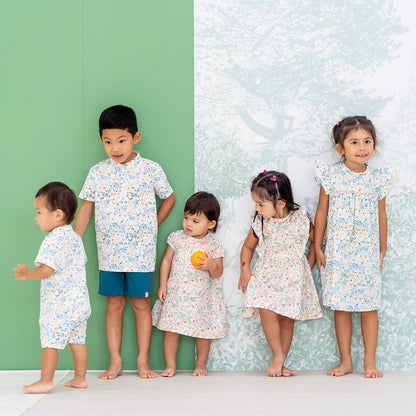 Rabbit Series - Boys Jersey Shirt in Beige Woodlands Print by Le Petit Society — image 10
