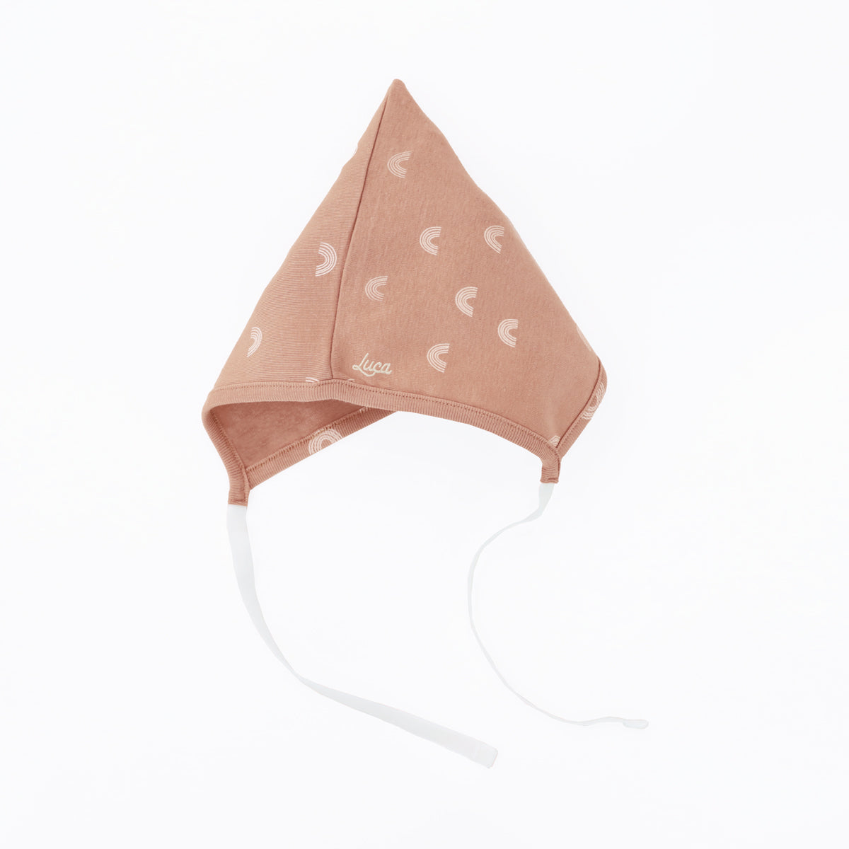 Organic Baby Bonnet Hat in Rainbow Print by Le Petit Society — image 2