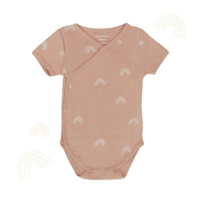 Baby Organic Kimono Romper in Rainbow Print by Le Petit Society — image 3