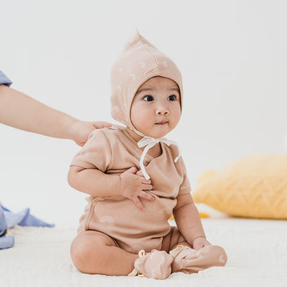 Baby Organic Kimono Romper in Rainbow Print by Le Petit Society — image 5