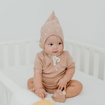 Baby Organic Kimono Romper in Rainbow Print by Le Petit Society — image 6