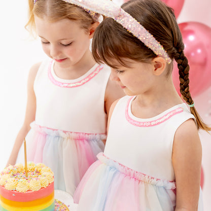 Flower Girl Series - Cascading Dress in Rainbow by Le Petit Society — image 5