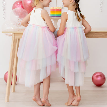 Flower Girl Series - Cascading Dress in Rainbow by Le Petit Society — image 2