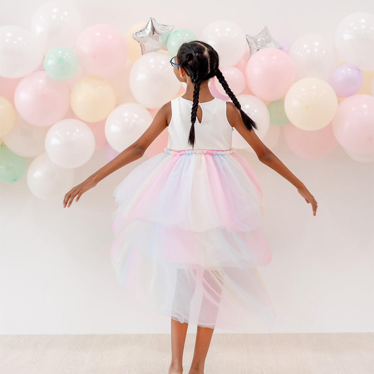 Flower Girl Series - Cascading Dress in Rainbow by Le Petit Society — image 8