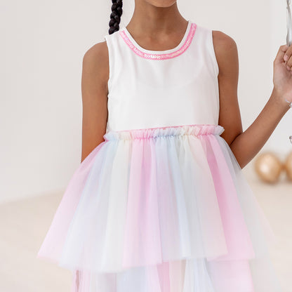 Flower Girl Series - Cascading Dress in Rainbow by Le Petit Society — image 9