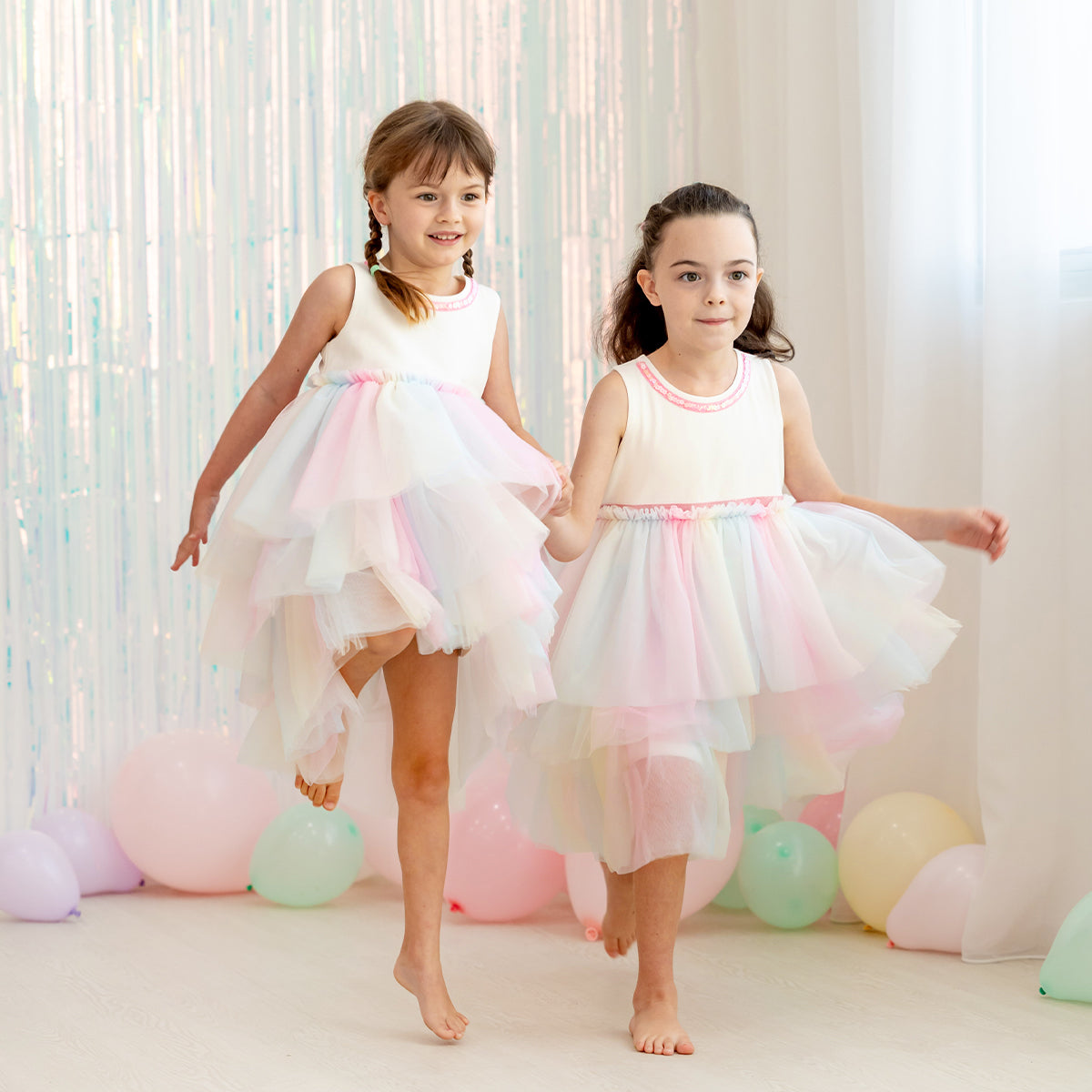 Flower Girl Series - Cascading Dress in Rainbow by Le Petit Society — image 7
