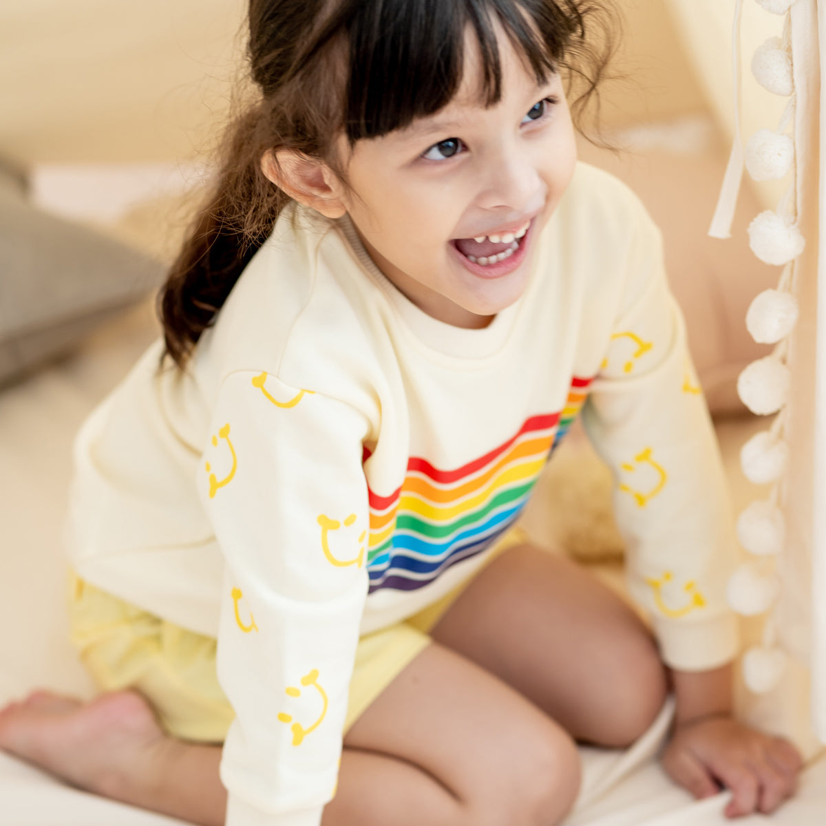 Rainbow Series - Pullover in Cream by Le Petit Society — image 3