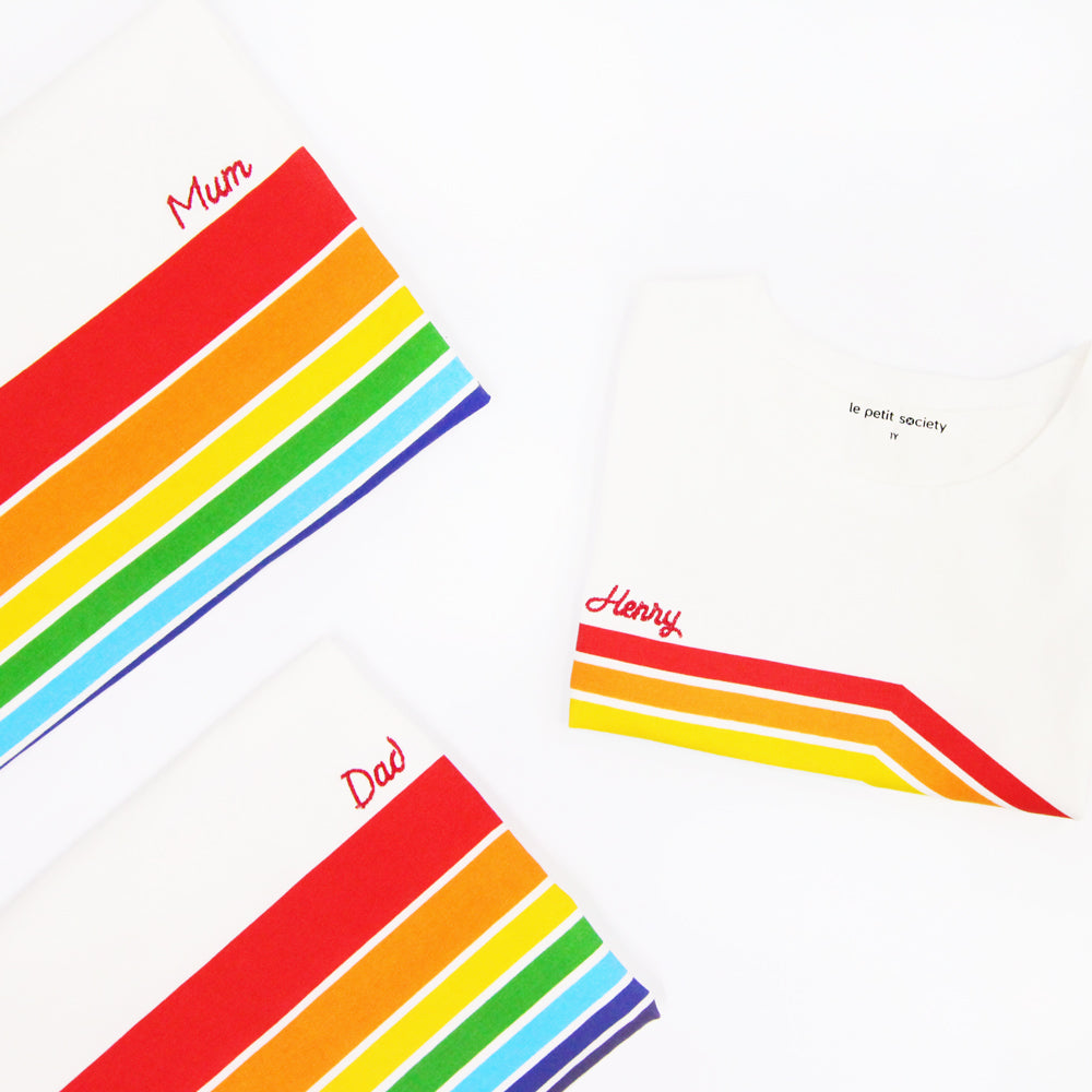 Rainbow Series - Kids Tee in White (Right Arc) by Le Petit Society — image 5