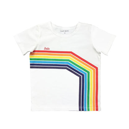 Rainbow Series - Kids Tee in White (Right Arc) by Le Petit Society — image 2