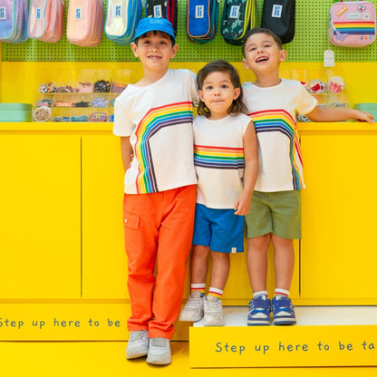 Rainbow Series - Kids Tee in White (Right Arc) by Le Petit Society — image 4