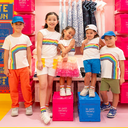 Rainbow Series - Kids Tee in White (Right Arc) by Le Petit Society — image 6
