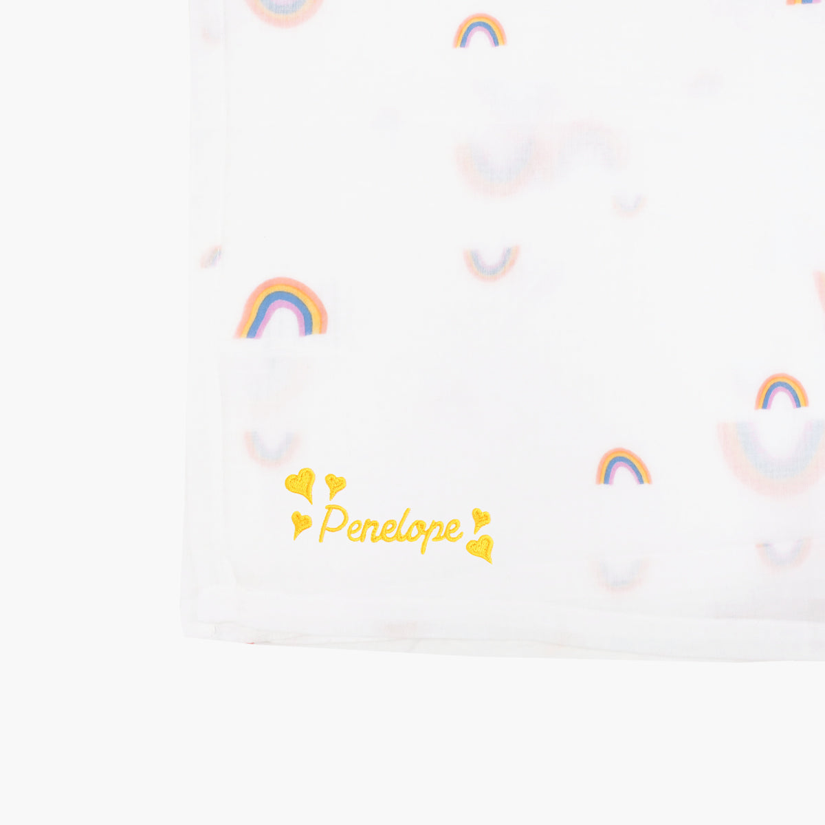 Baby Organic Swaddle in Rainbow by Le Petit Society — image 3