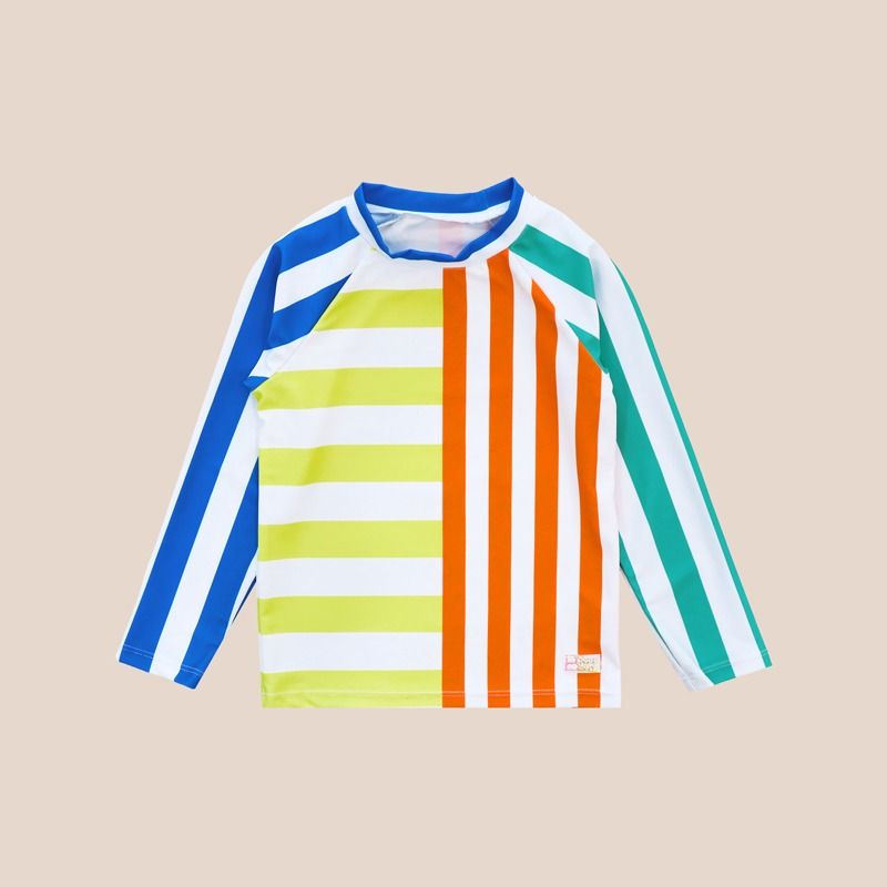 Rash Swim Top in Rainbow Stripes by Le Petit Society — image 8