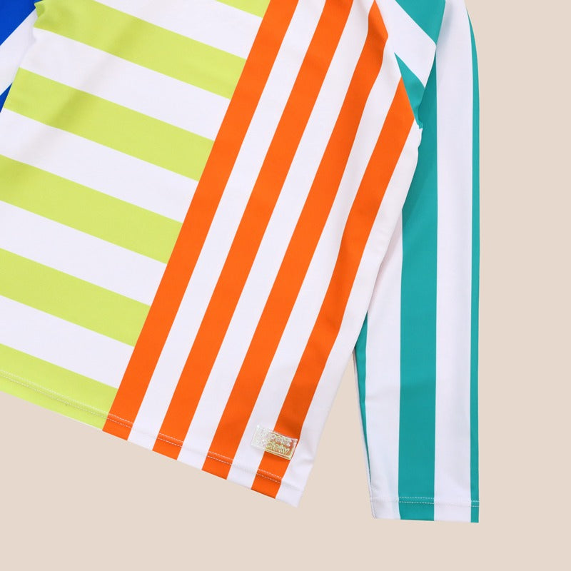 Rash Swim Top in Rainbow Stripes by Le Petit Society — image 2