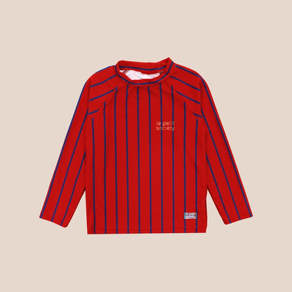 Rash Swim Top in Red Stripes by Le Petit Society