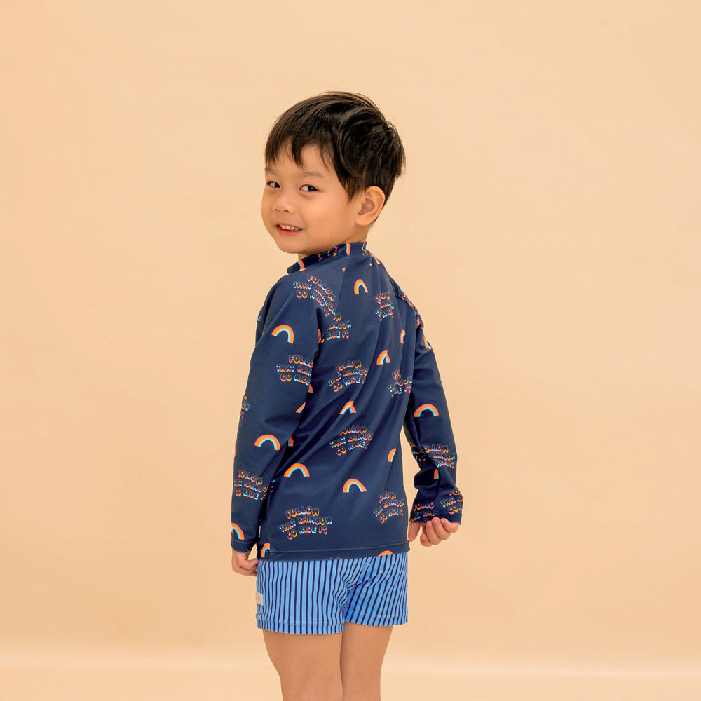 Rash Top in Rainbow Print by Le Petit Society — image 2