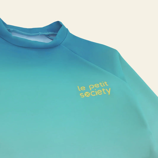 Rash Swim Top in Blue Gradient by Le Petit Society — image 2