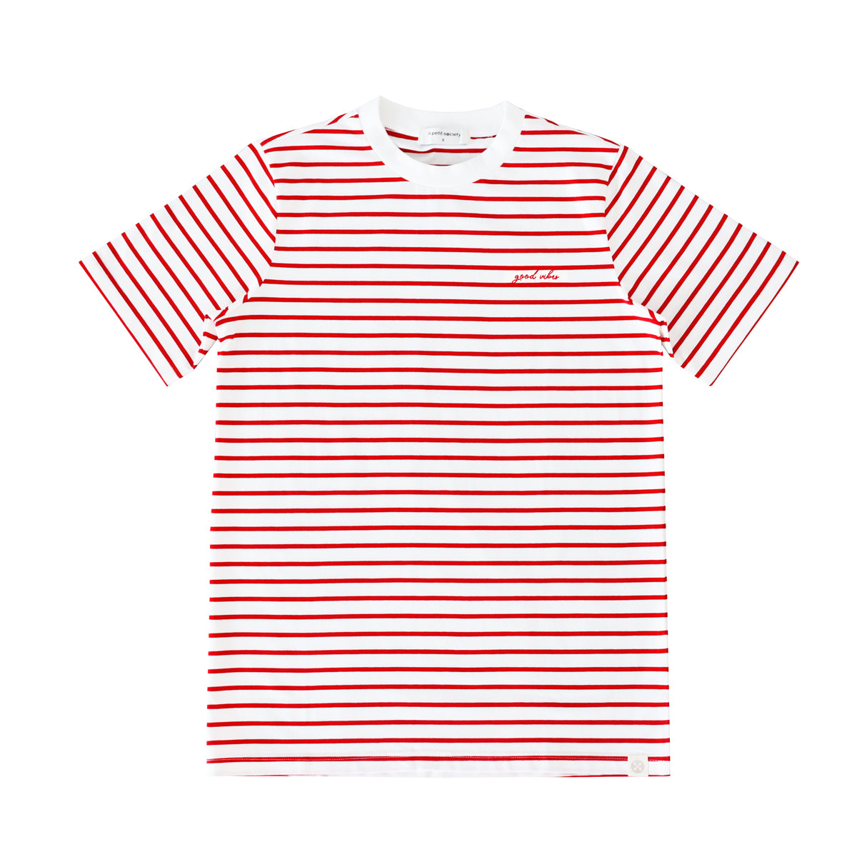 Family Tees - Personalisable Adult Striped Tee in Red (Unisex) by Le Petit Society — image 3