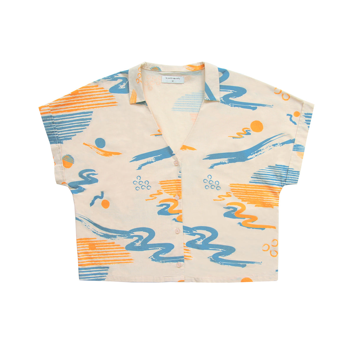 Resort Series - Ladies Crop Blouse in Coast Print by Le Petit Society — image 2