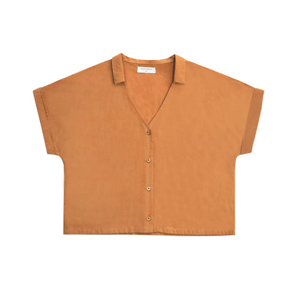 Resort Series - Ladies Crop Blouse in Caramel by Le Petit Society — image 2