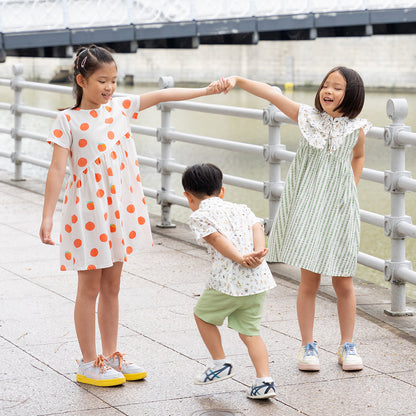 Mandarin Orange Series in Girls Asymmetrical Baby Doll Dress (Personalisable) by Le Petit Society — image 7