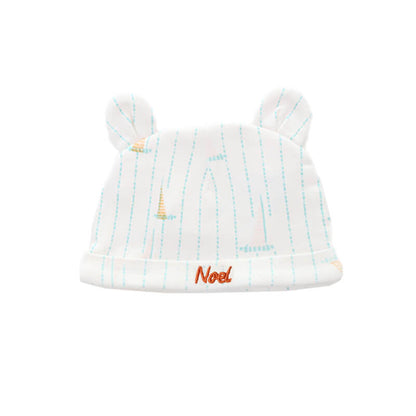 Baby Organic Bear Hat in Sail Boat Print by Le Petit Society — image 2