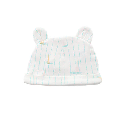 Baby Organic Bear Hat in Sail Boat Print by Le Petit Society