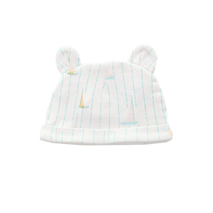 Baby Organic Bear Hat in Sail Boat Print by Le Petit Society — image 4