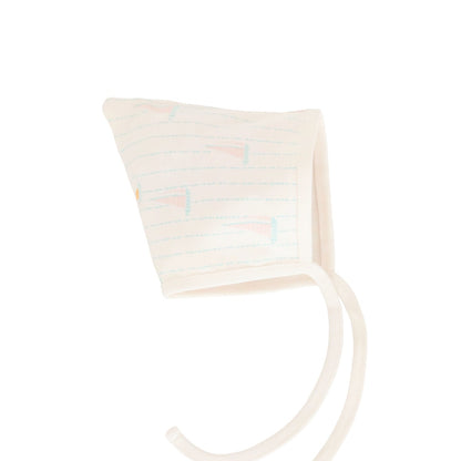 Organic Baby Bonnet Hat in Sail Boat by Le Petit Society — image 5