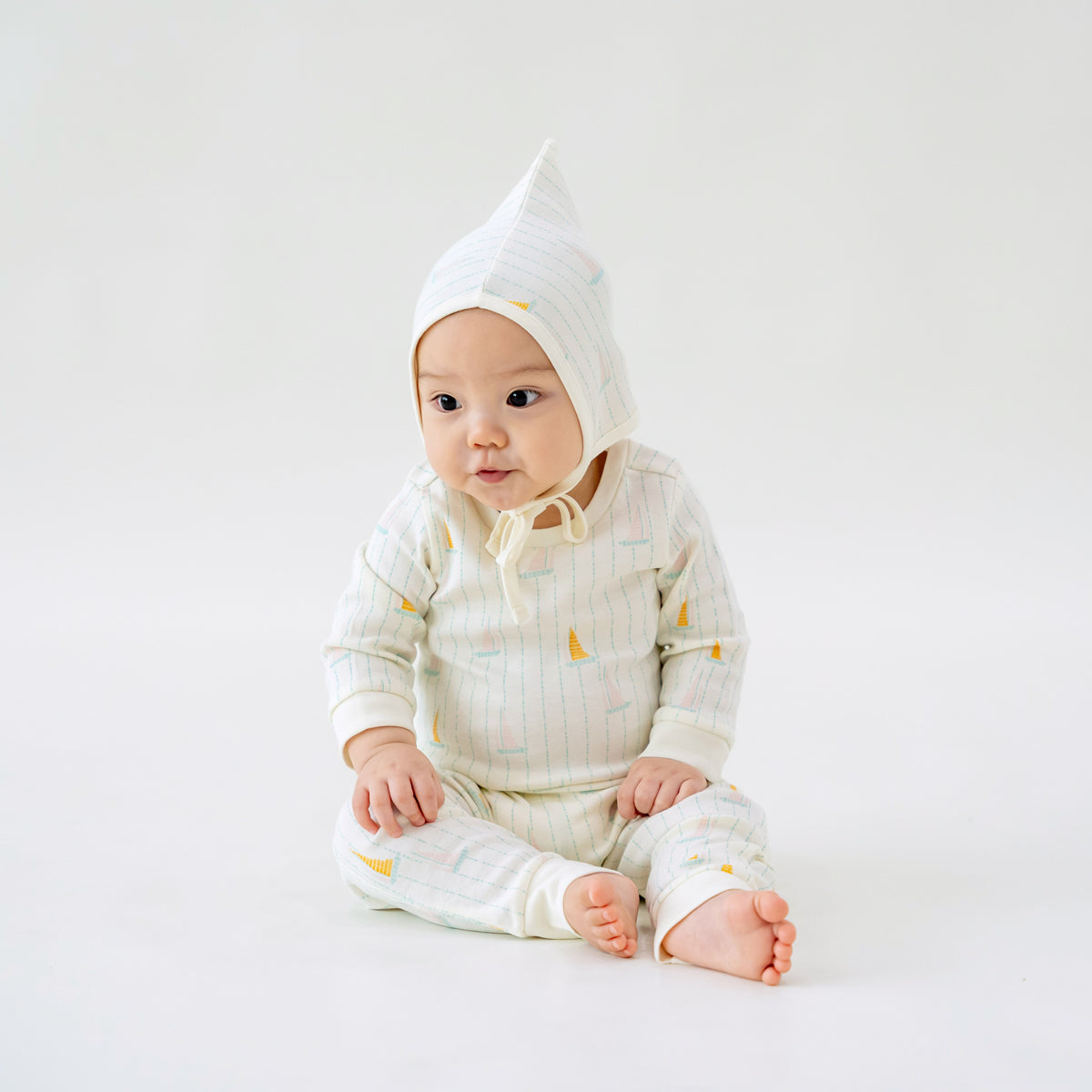 Baby Organic Leggings in Sail Boat Print by Le Petit Society — image 3