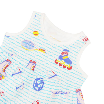 Made For Play - Baby Girl Dress in Sporty Print by Le Petit Society — image 3