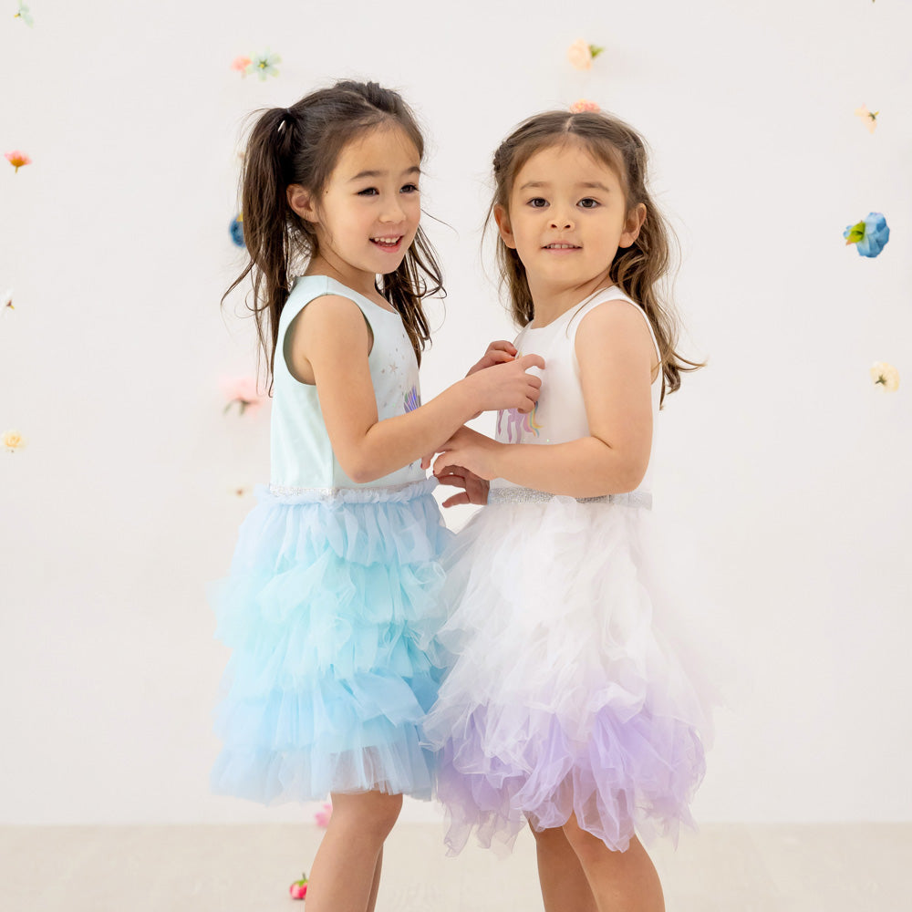 Party Series - Seashell Tiered Dress in Mint by Le Petit Society — image 5