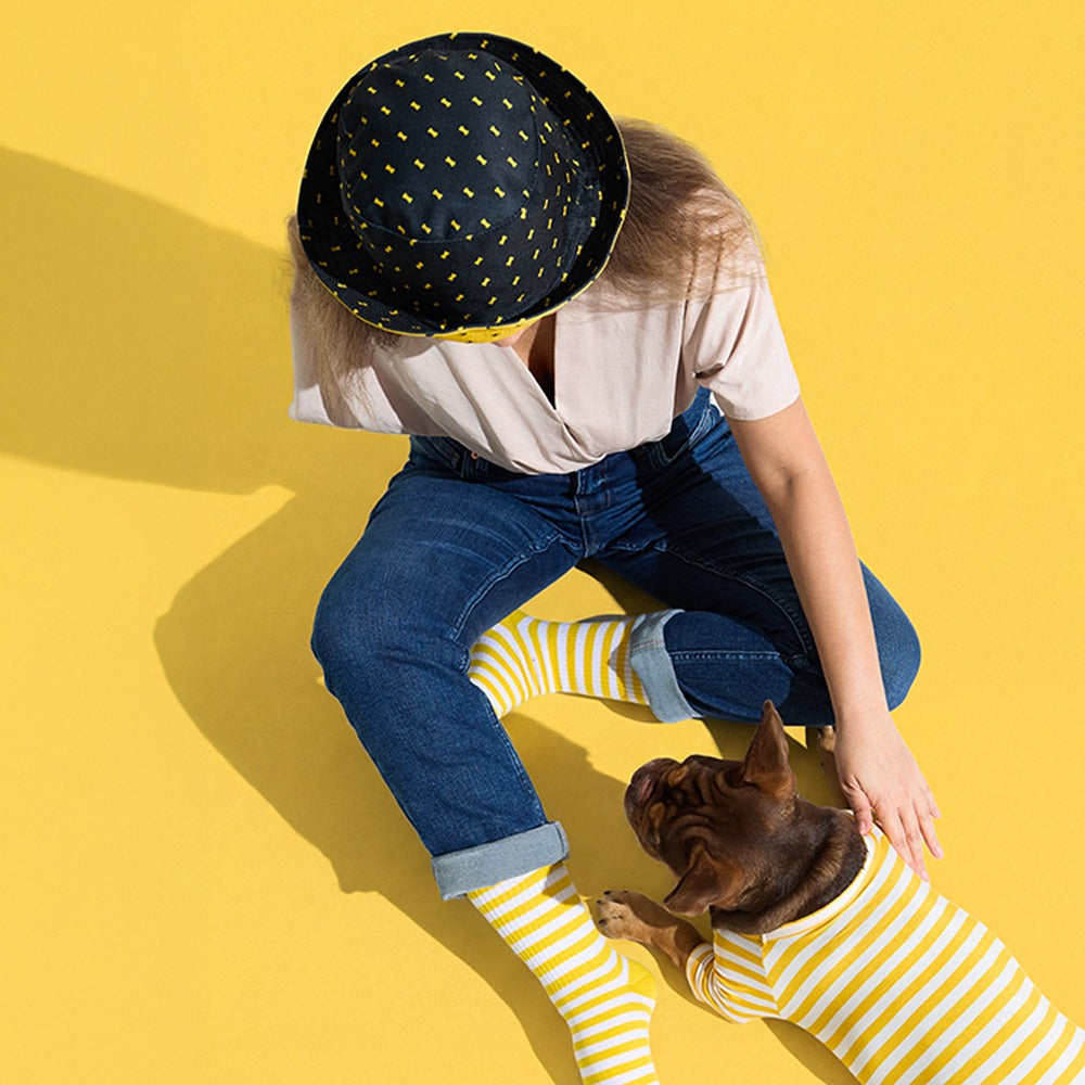 Reversible Bucket Hat in Banana by Selenight Co x Pat Law