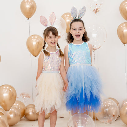 *New* Sequin Bunny Headband in Blue by Le Petit Society — image 3