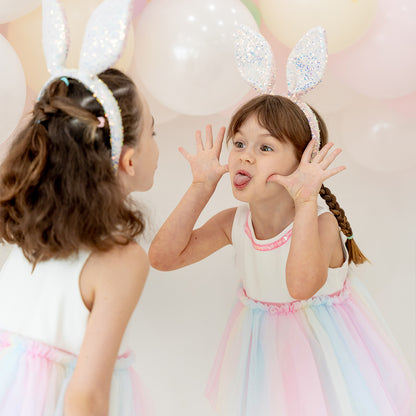 *New* Sequin Bunny Headband in Pink by Le Petit Society