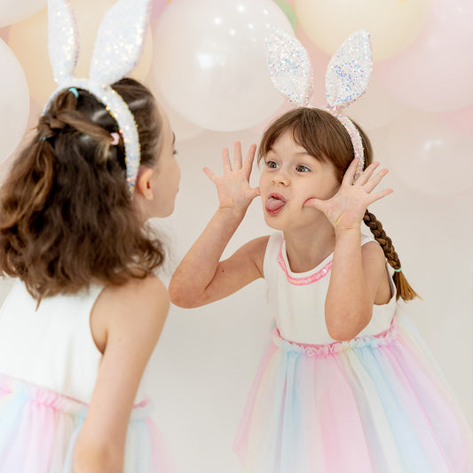 *New* Sequin Bunny Headband in Pink by Le Petit Society