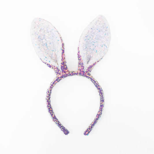 *New* Sequin Bunny Headband in Purple by Le Petit Society