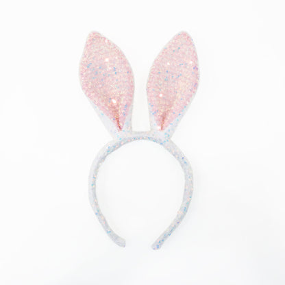 *New* Sequin Bunny Headband in White by Le Petit Society