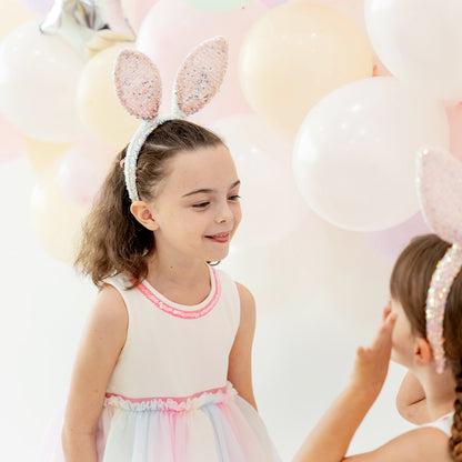 *New* Sequin Bunny Headband in White by Le Petit Society — image 4