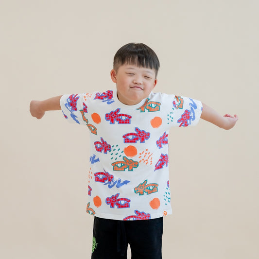 A Singapore Series - Kids Tee in Festive Dragon Playground Print by Le Petit Society