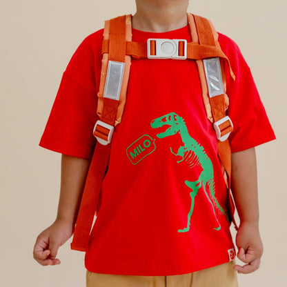 A Singapore Series - Milo Dinosaur Kids Tee in Red by Le Petit Society — image 3