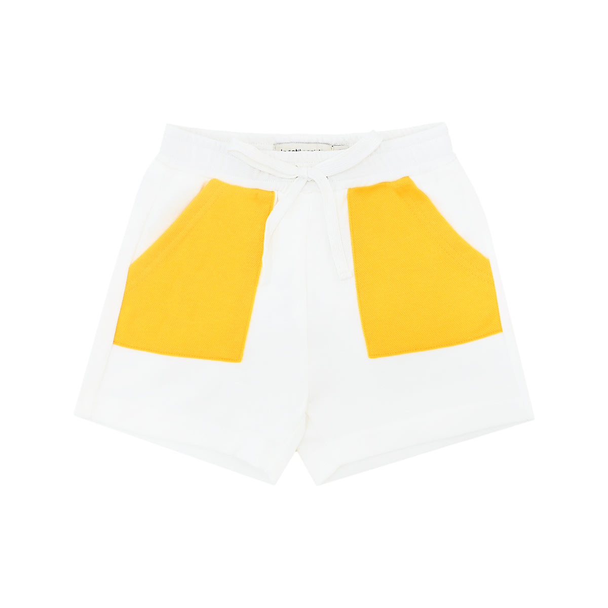 Made for Play - Kids Shorts with Contrast Pockets in White by Le Petit Society — image 2