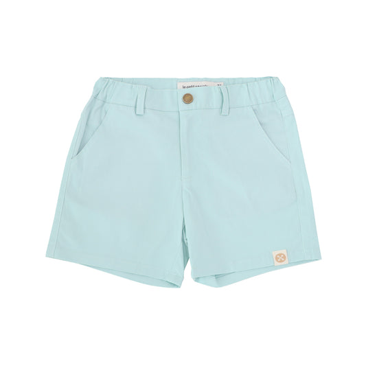 Bermuda Shorts with Adjustable Waistband in Light Blue by Le Petit Society